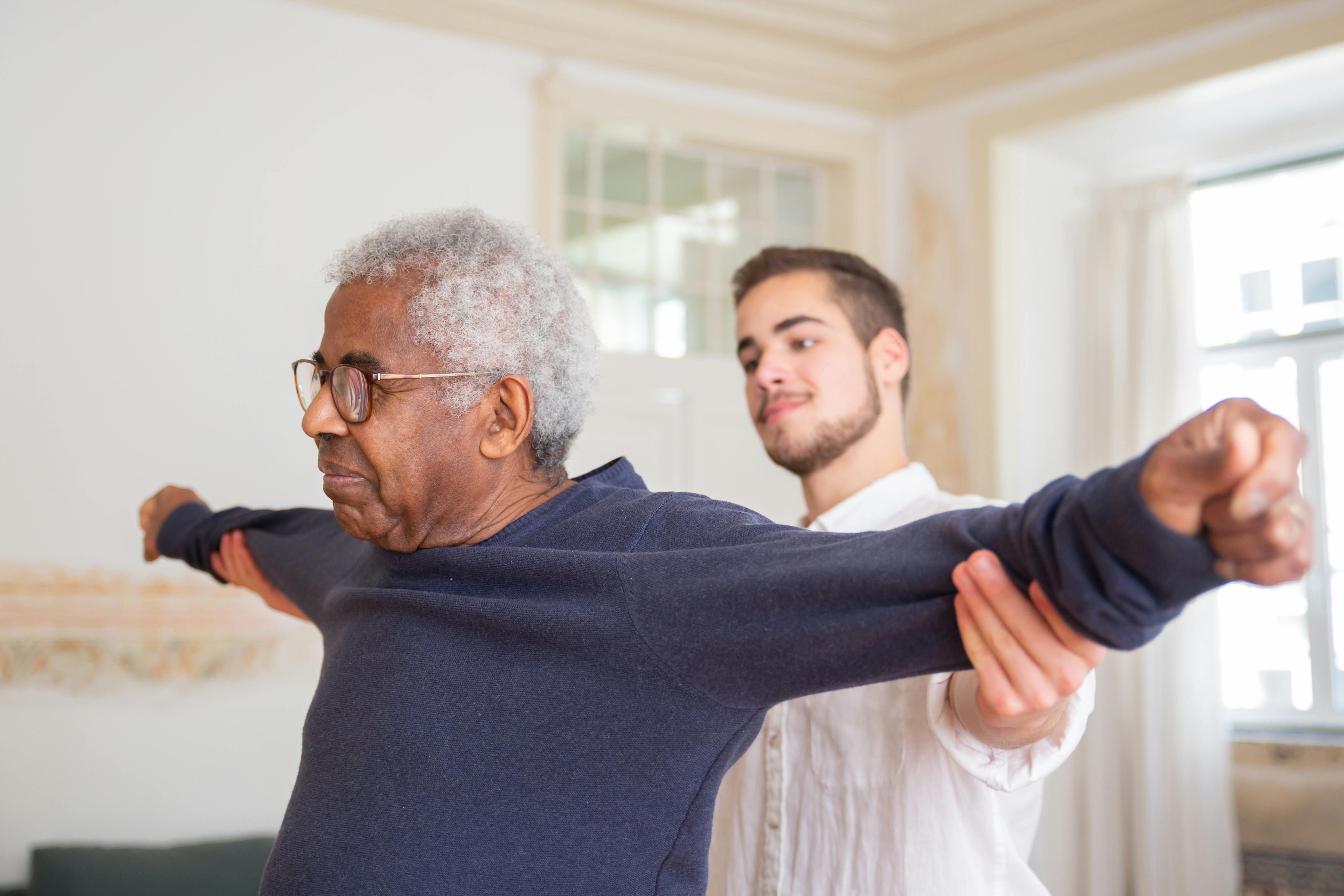 Resident in physical therapy session at The Waters of Huntingburg